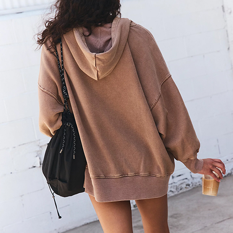 discover zip front hoodie for women at hongfeng with a trendy vintage washed design.
